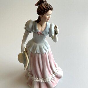 HOMCO 1452 LADY CAMILLE VICTORIAN VINTAGE PORCELAIN STATUE FIGURINE 8"